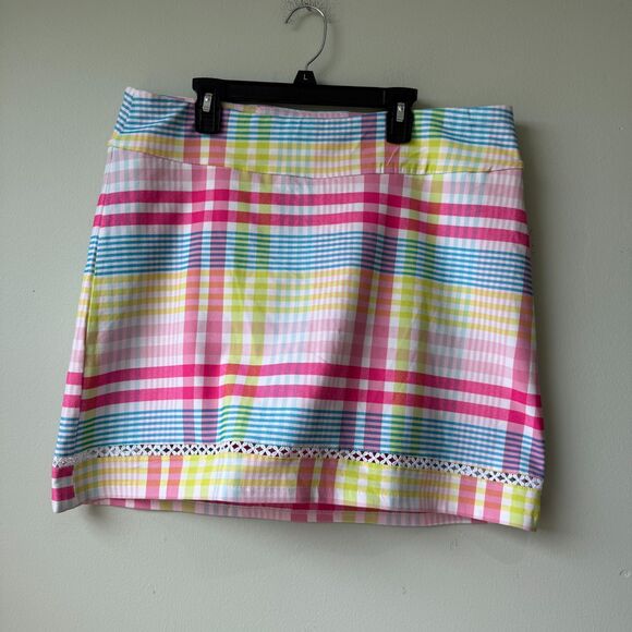 Crown and Ivy Plaid Colorful Skort Size 12 - Picture 1 of 3